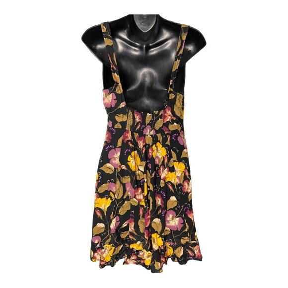 Free People Lattice Lovers Floral Ruffle Mini Slip Dress Size Small - Picture 4 of 12